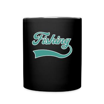Lettrage de pêche - Mug uni - noir - Devant