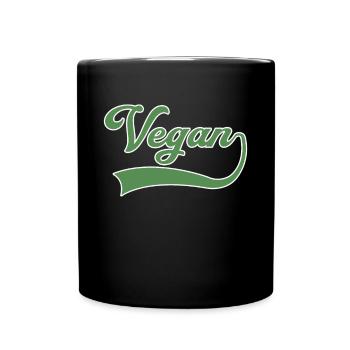 Vegan lettering - Full Colour Mug - black - Front