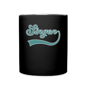 Singen Schriftzug - Tasse einfarbig - Schwarz - Vorne