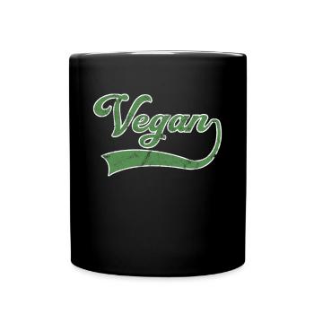 Vegan lettering - Full Colour Mug - black - Front