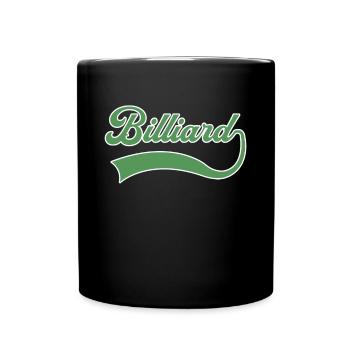 Billiard Schriftzug - Tasse einfarbig - Schwarz - Vorne
