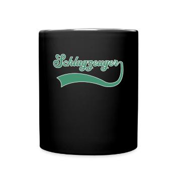 Schlagzeuger Schriftzug - Tasse einfarbig - Schwarz - Vorne
