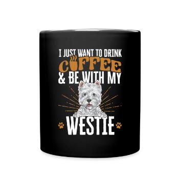 West Highland White Terrier Westie - Mug uni - noir - Devant