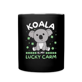 Koala is my lucky carm Clover St Patrick's Day - Full Colour Mug - black - Front