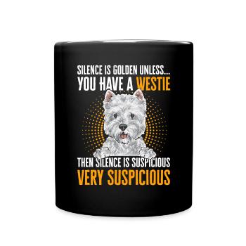 West Highland White Terrier Westie - Mug uni - noir - Devant