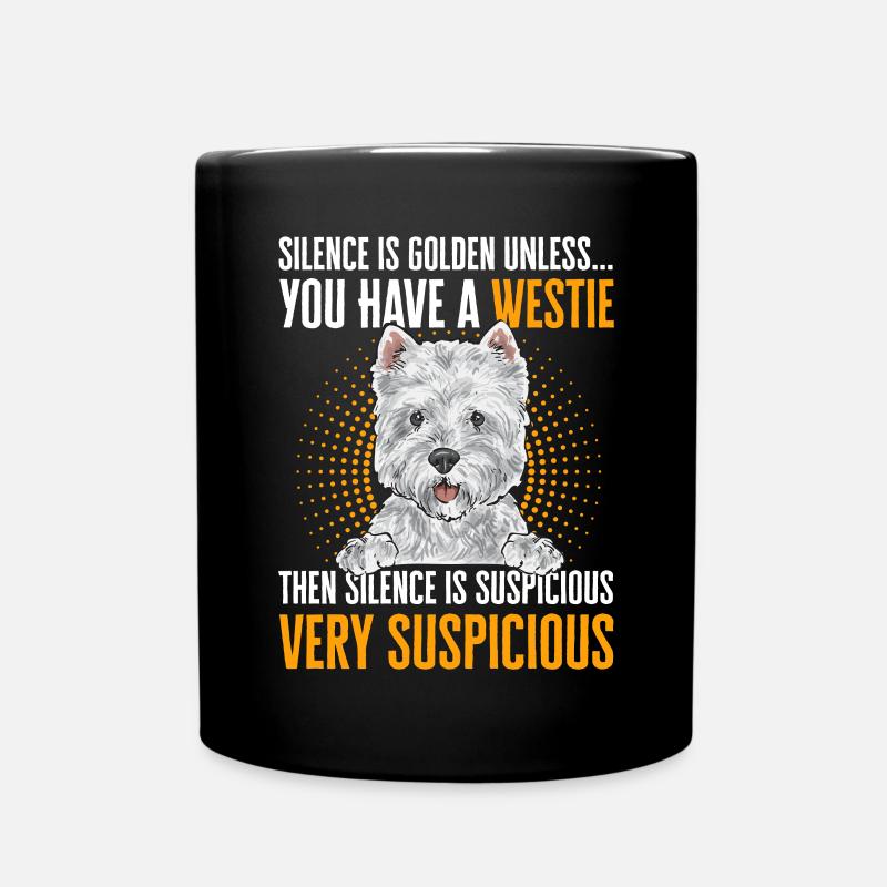 West Highland White Terrier Westie - Full Colour Mug - black