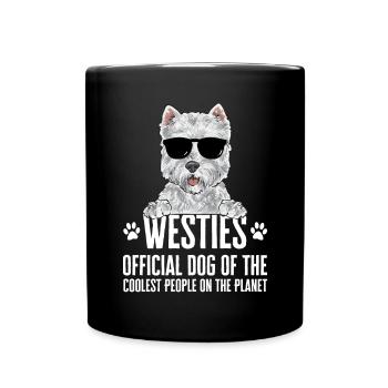 West Highland White Terrier Westie - Tasse einfarbig - Schwarz - Vorne