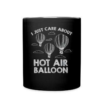 Heißluftballon & Ballon Fahrer Geschenk - Tasse einfarbig - Schwarz - Vorne
