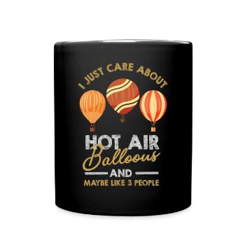 Heißluftballon & Ballon Fahrer Geschenk - Tasse einfarbig - Schwarz - Vorne