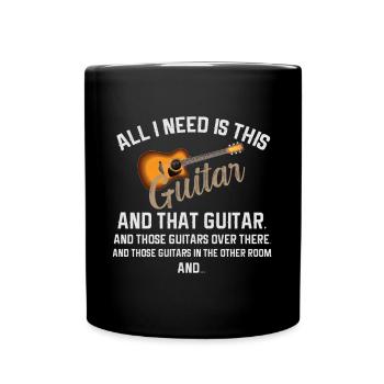 Gitarre Musik Gitarisst Gitarren Spruch - Tasse einfarbig - Schwarz - Vorne