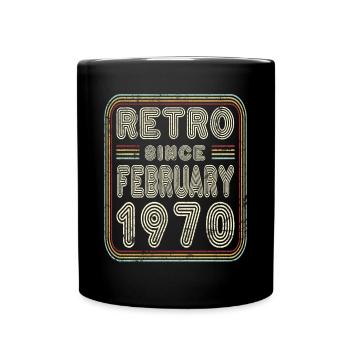 Anniversaire Février 1970 Retro Gift - Mug uni - noir - Devant