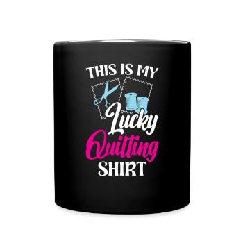 This is my lucky Quilting - Full Colour Mug - black - Front