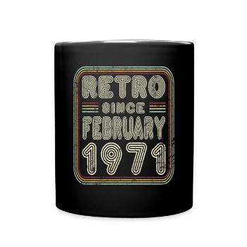 Birthday February 1971 Retro Gift - Full Colour Mug - black - Front