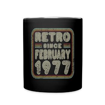 Anniversaire Février 1977 Cadeau rétro - Mug uni - noir - Devant