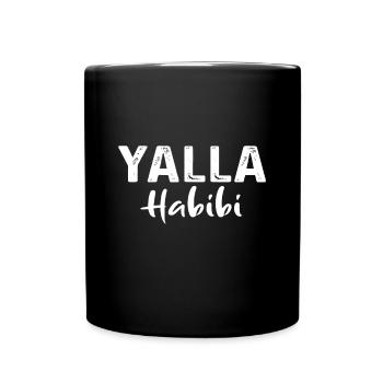 Yalla Habibi Arabic for let's go my friendyallah - Full Colour Mug - black - Front