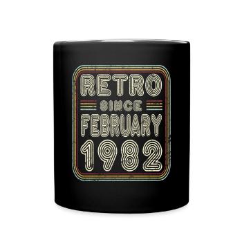 Anniversaire Février 1982 Cadeau rétro - Mug uni - noir - Devant