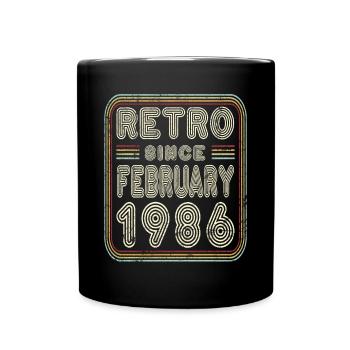 Anniversaire Février 1986 Cadeau rétro - Mug uni - noir - Devant
