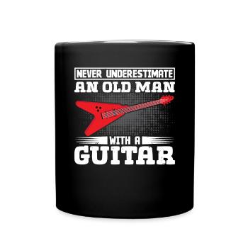 Never underestimate an old Man with a - Full Colour Mug - black - Front