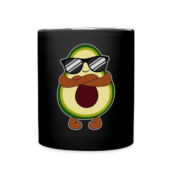 Avocado With Sunglasses Funny Gift - Full Colour Mug - black - Front