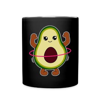 Avocado with Hulahooping Gift - Full Colour Mug - black - Front