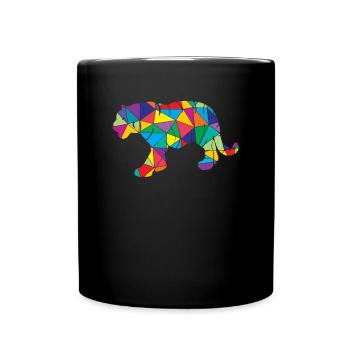 Tiger Polygon Low Poly Wild Animal - Tasse einfarbig - Schwarz - Vorne