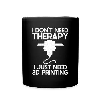 3D-Drucker-Liebhaber, Der Filament Nerdy Druckt - Tasse einfarbig - Schwarz - Vorne