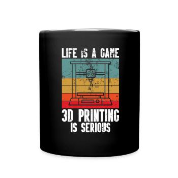 3D-Drucker-Liebhaber, Der Filament Nerdy Druckt - Tasse einfarbig - Schwarz - Vorne