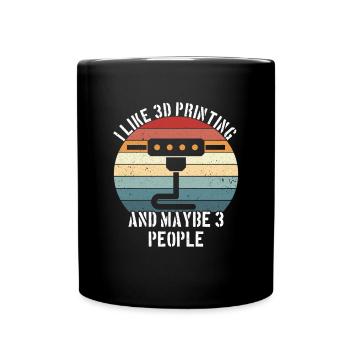 3D printer lover who prints filament nerdy - Full Colour Mug - black - Front