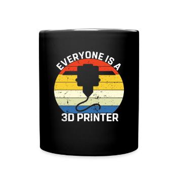 3D printer lover who prints filament nerdy - Full Colour Mug - black - Front