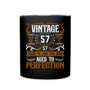 57th Birthday Vintage Retro - Full Colour Mug - black - Front