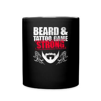 Bart & Tattoo Game Strong - Vatertag Tattoo - Tasse einfarbig - Schwarz - Vorne