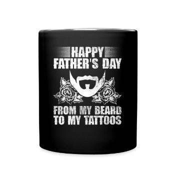 Bonne fête des pères De ma barbe à la mienne - Mug uni - noir - Devant