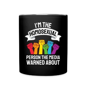 Regenbogen Faust Gay Pride Lustiges Geschenk LGBT - Tasse einfarbig - Schwarz - Vorne