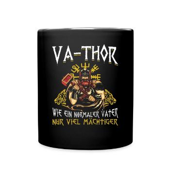 Herren Vathor - Vatertag Vatertagsgeschenk Viking - Tasse einfarbig - Schwarz - Vorne