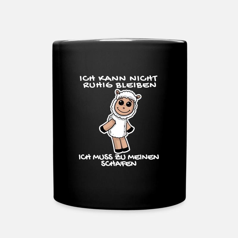 Schaf Schafe Spruch Sprüche - Tasse einfarbig - Schwarz