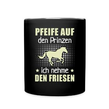 Pfeife Prinzen Nehme Friesen Pferderassen Geschenk - Tasse einfarbig - Schwarz - Vorne