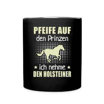 Pfeife Prinzen Nehme Holsteiner Pferderasse Reiten - Tasse einfarbig - Schwarz - Vorne