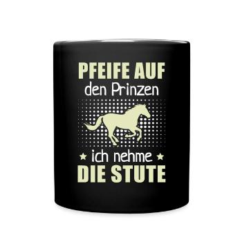 Pfeife Prinzen Nehme Stute Pferdezüchter Reithof - Tasse einfarbig - Schwarz - Vorne