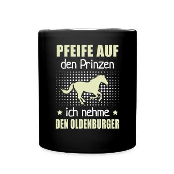 Pfeife Prinzen Nehme Oldenburger Pferderassen - Tasse einfarbig - Schwarz - Vorne