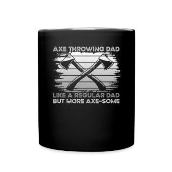 Axe Throwing Dad - Tasse einfarbig - Schwarz - Vorne