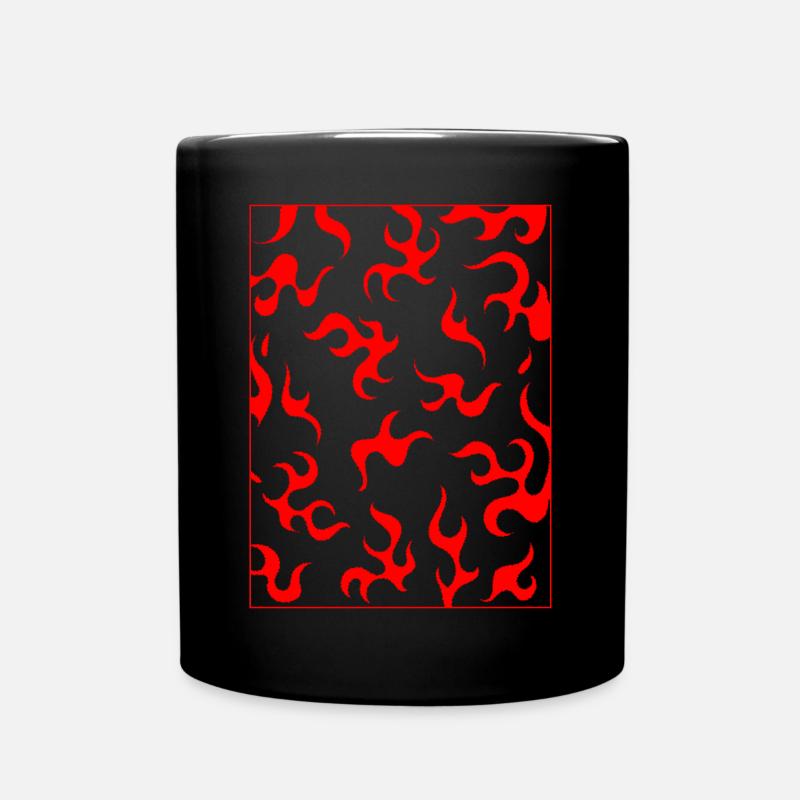 Finnish Goth Aesthetic Gothic Fire Flames Goth - Full Colour Mug - black