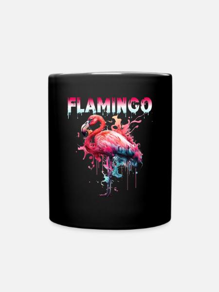 Flamingo Color Splash für einen Flamingo Fan - Tasse einfarbig - Schwarz