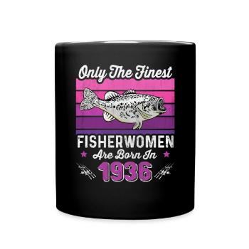 Pêcheuses nées en 1936 pour le 87e anniversaire d’un pêcheur - Mug uni - noir - Devant