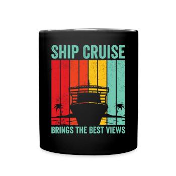 Funny Cruise Cruiser Cruise Ship Retro - Full Colour Mug - black - Front