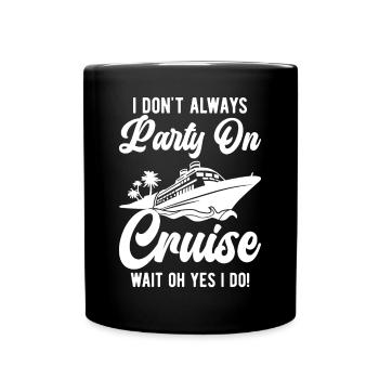 Funny Cruising Kreuzfahrtschiff Kreuzfahrtschiff - Tasse einfarbig - Schwarz - Vorne