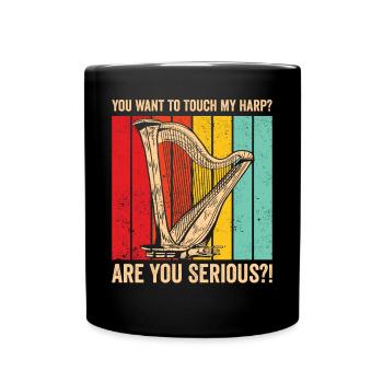Harpist Harpist Retro - Full Colour Mug - black - Front