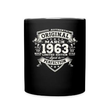60th birthday Mann Original March Born 1963 - Full Colour Mug - black - Front