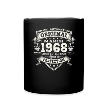 55th birthday Mann Original March Born 1968 - Full Colour Mug - black - Front