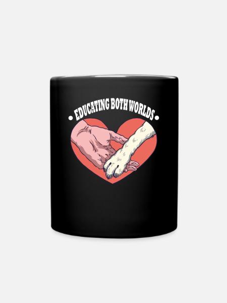 LES DEUX MONDES Pattes de chien Cœur Éduquer - Mug uni - noir