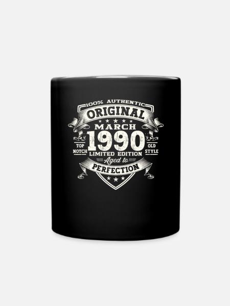 33. Geburtstag Mann Original März Jahrgang 1990 - Tasse einfarbig - Schwarz